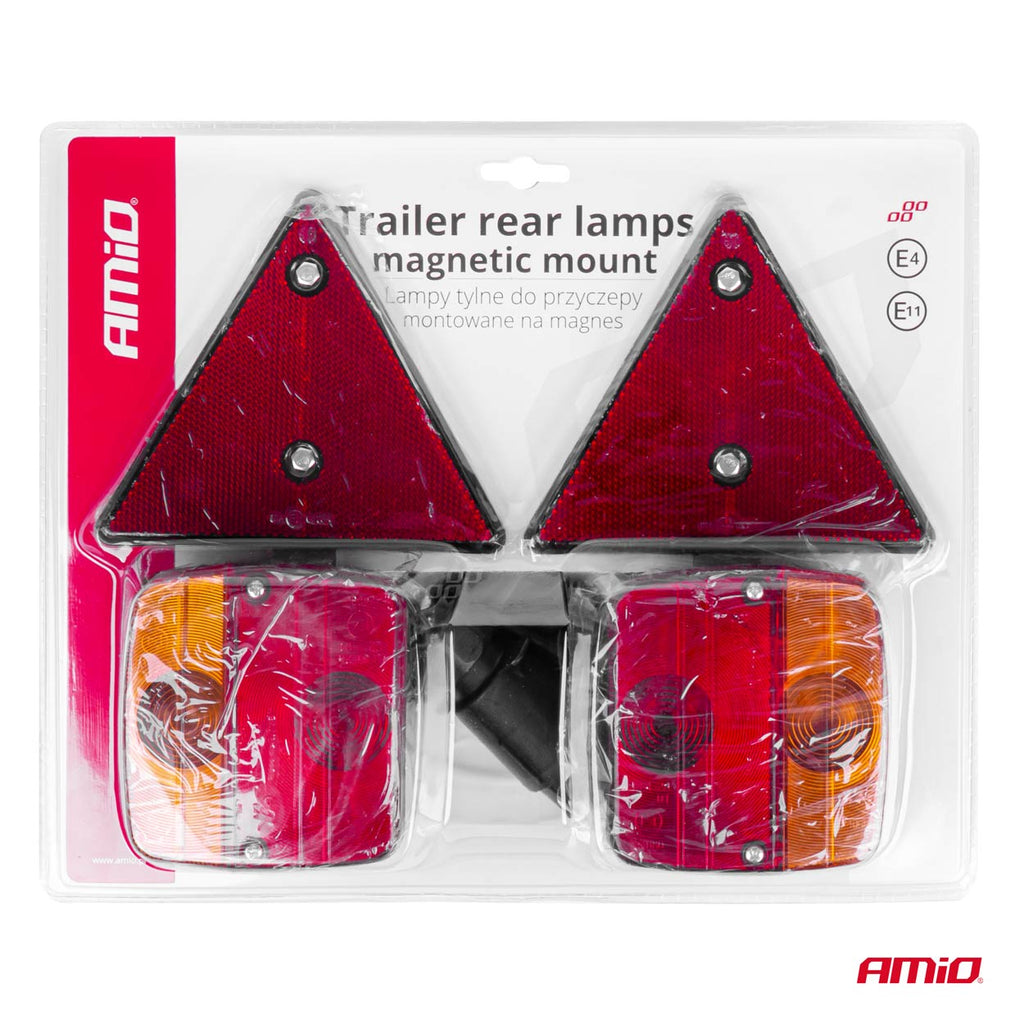 7-Polige magnetische aanhanger verlichting incl. bekabeling en reflectoren