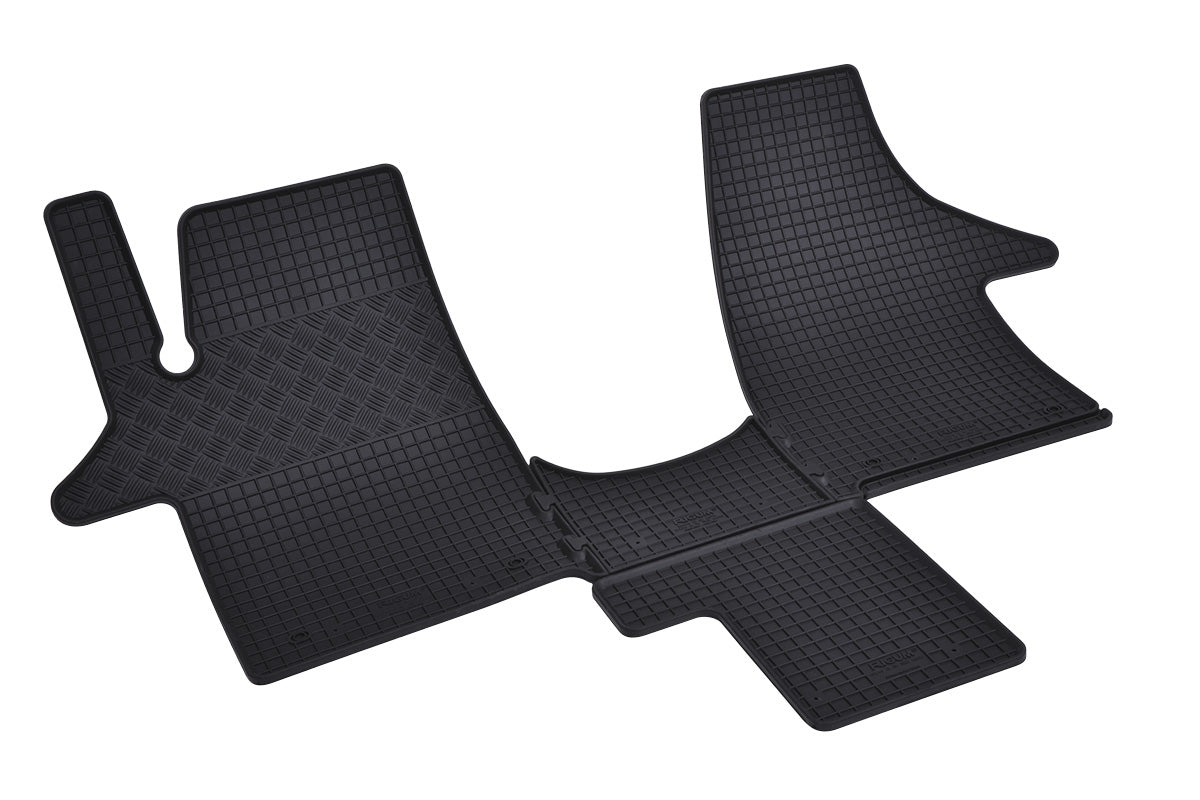 Automatten voor Volkswagen T5 en T6 Transporter, Caravelle, Multivan (2003-2019), 2-zits - 2-delig - Rubber