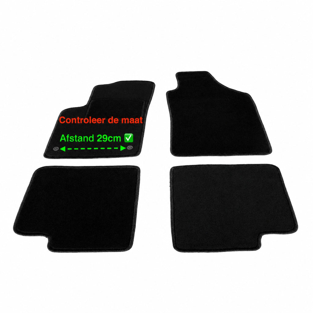 Automatten voor Fiat 500 (07.2012-2020), met een afstand van 29cm tussen de bevestigingen - Naaldvilt - 4-delig - Complete set