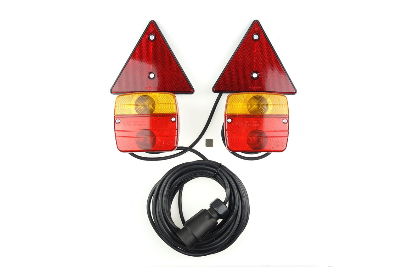 7-Polige magnetische aanhanger verlichting incl. bekabeling en reflectoren