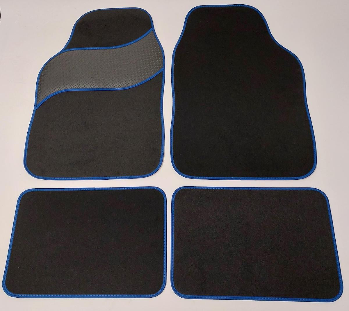 Automatten voor Universele automatten zwart met blauw - 4-delig - Naaldvilt - 4-delig - Complete set