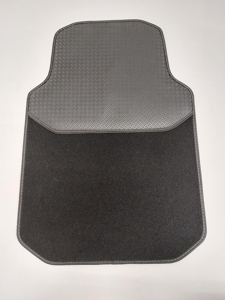 Universele automatten zwart met witte stiksels - 4-delig