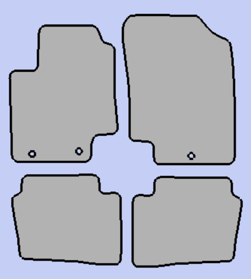 Automatten voor Hyundai i20 (2008-2014) - Naaldvilt - 4-delig - Complete set
