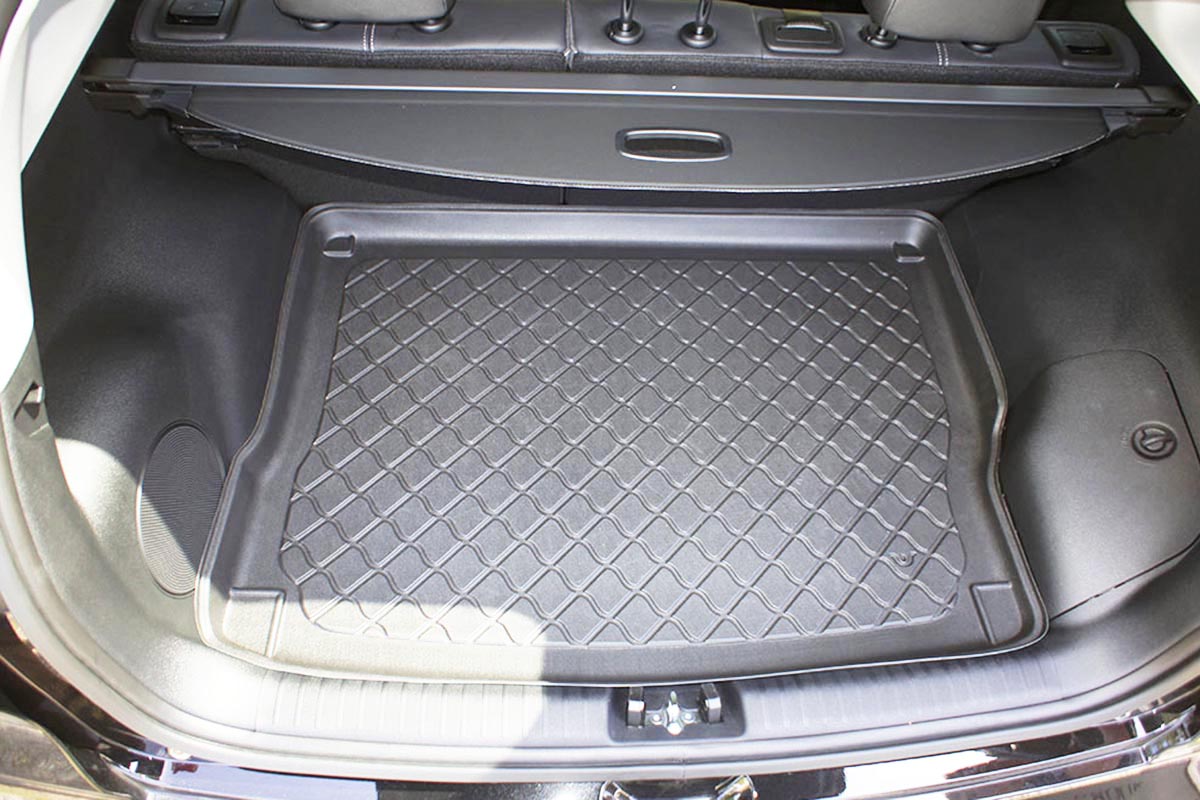 Op Maat Gemaakte Auto Lederen Kofferbakmat Voor Kia Niro I 2017-2021 (HEV/PHEV/e-Niro/Niro) – Stootvaste Beschermer, Slijtvast, Inlegkoffer, H/bruin