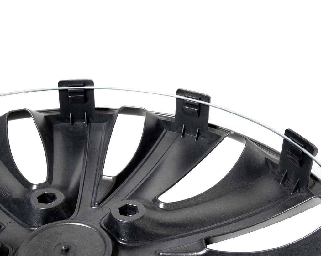 Wieldoppen Evo Zilver/Zwart 15 inch - set (4 stuks)