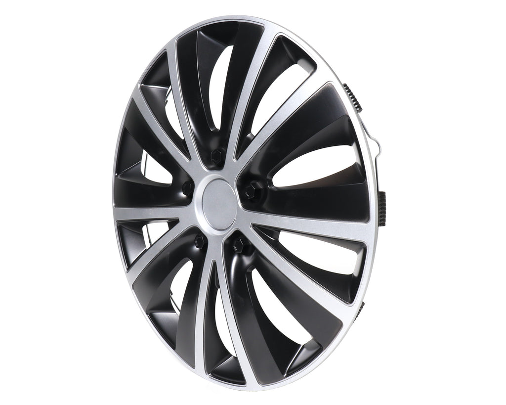 Wieldoppen Rapide zilver zwart 14 inch - 4 stuks