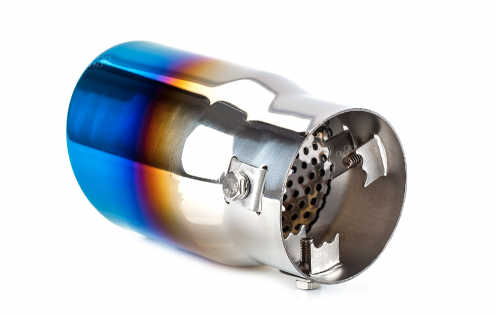 Universeel RVS uitlaat sierstuk 1x76mm - MT 017BLC