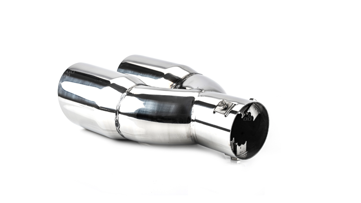 Universeel RVS uitlaat sierstuk 2x76mm - MT 022