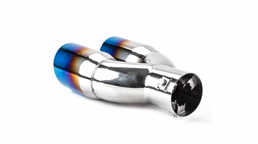 Universeel RVS uitlaat sierstuk 2x76 - MT 022BLC