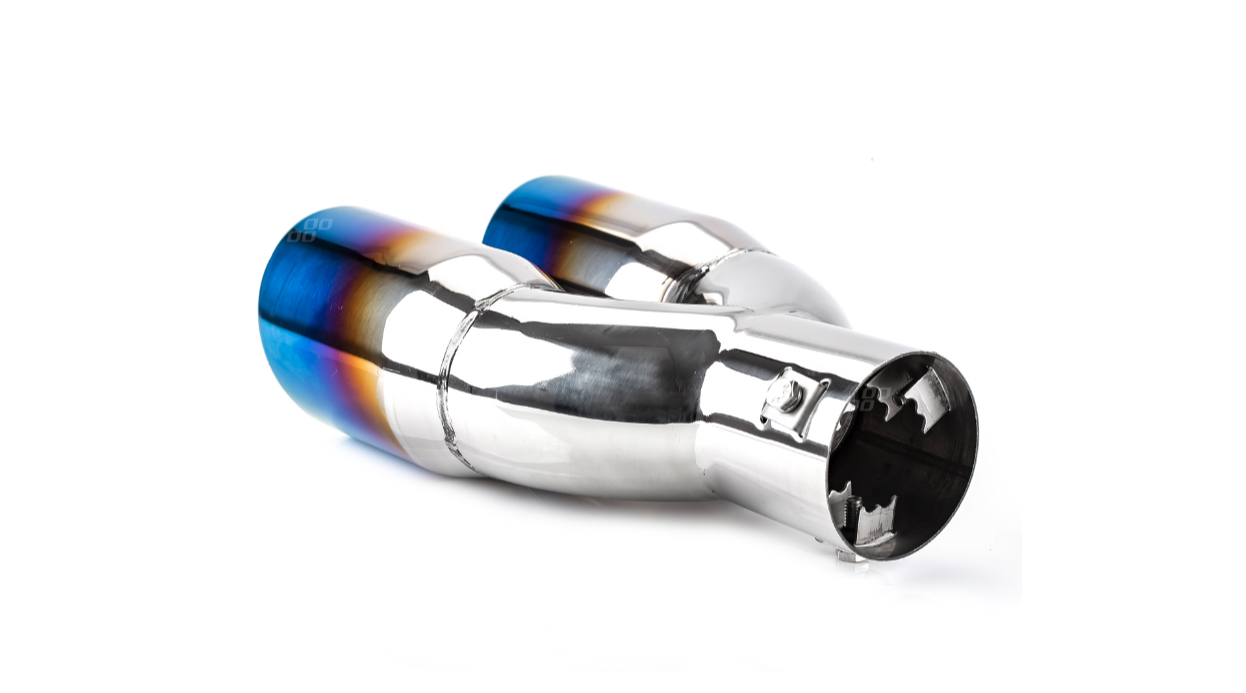 Universeel RVS uitlaat sierstuk 2x76 - MT 022BLC