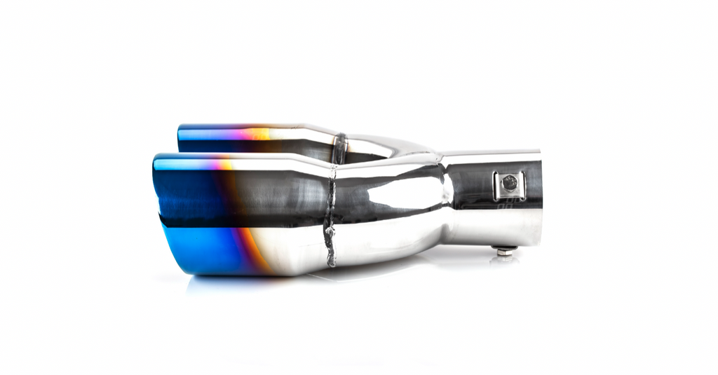 Universeel RVS uitlaat sierstuk 2x76 - MT 022BLC