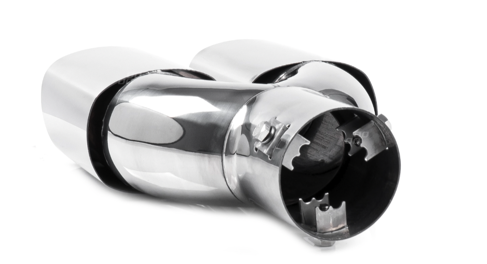 Universeel RVS uitlaat sierstuk 2x79mm - MT 025