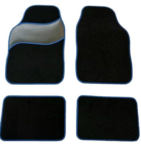 Automatten voor Universele automatten zwart met blauw - 4-delig - Naaldvilt - 4-delig - Complete set