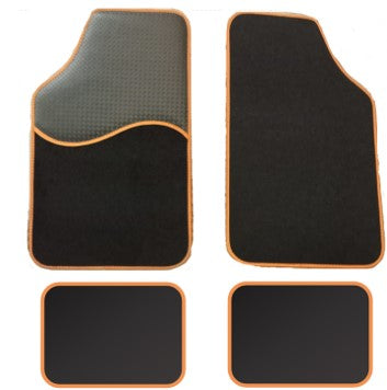 Universele automatten zwart met oranje - 4-delig