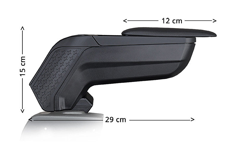 Armsteun voor FIAT DOBLO 2 vanaf 2010 en OPEL COMBO D vanaf 2012 (5 zits modellen) - Kunstleer - Zwart