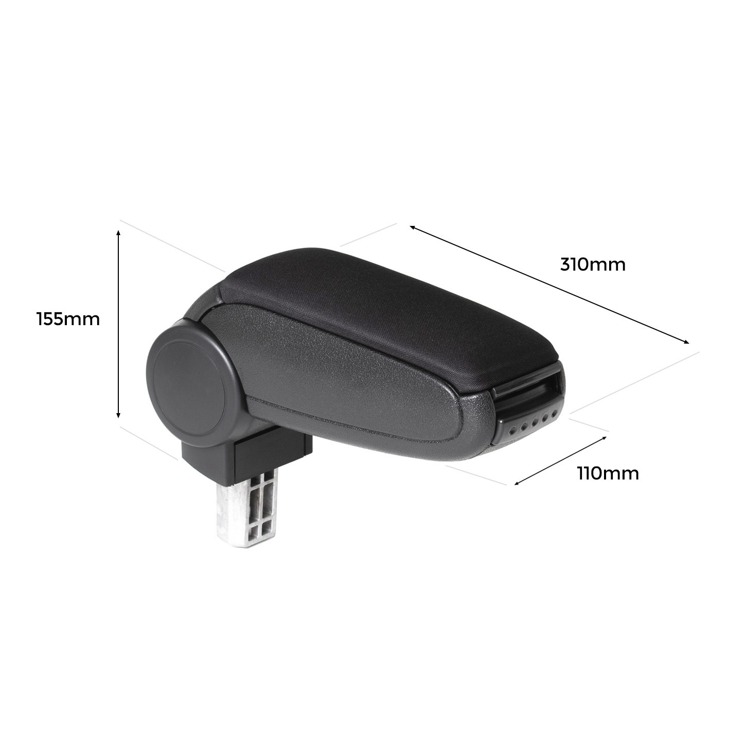Armsteun zwart stof geschikt voor VW Polo 6R 6C 2009 2018 CGARM1049