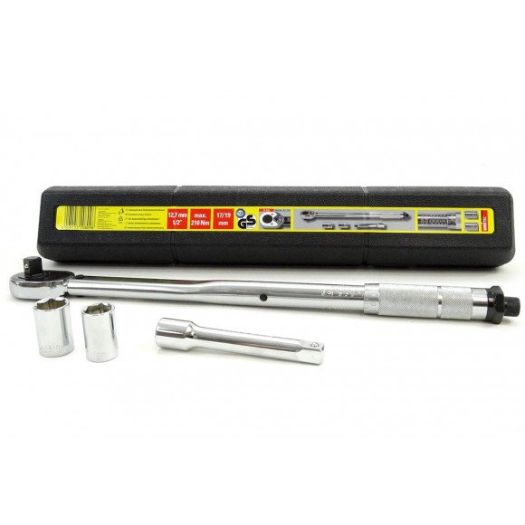 Momentsleutel incl dop 17 en 19 -  20 tot 210Nm
