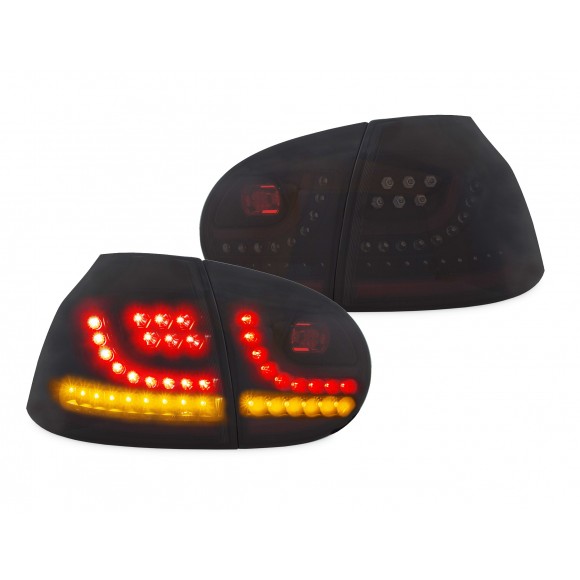 Zwarte Led Achterlichten Vw Golf 5 Met Dynamische Led Knipperlichten Jom 83172