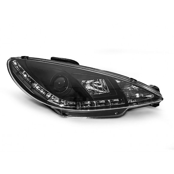 Koplampen met LED verlichting PEUGEOT 206 - Zwart Koplampen met LED verlichting PEUGEOT 206 - Zwart