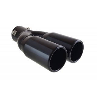 RVS uitlaat sierstuk Zwart 2x63mm - MT 004B