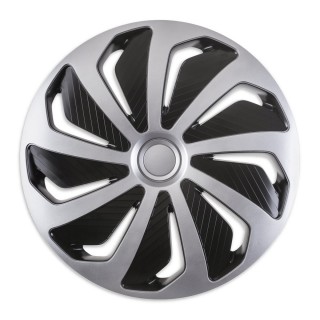 Wieldoppen Wind Zwart & Zilver 16 inch - 4 stuks